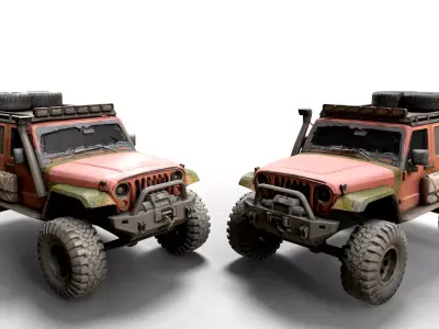 Heavy Duty Off-Road 4x4 Expedition SUV Low-poly 3D model
