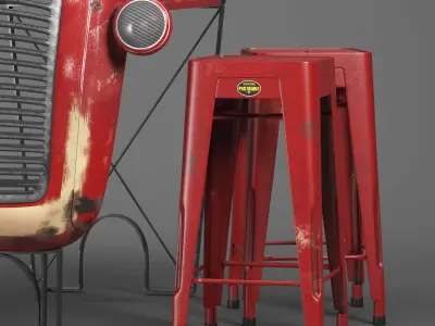 Vintage Design Bar Low-poly 3D model