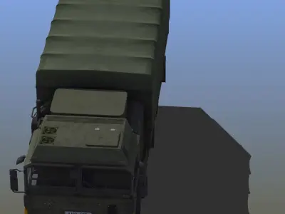 Military Truck Low-poly 3D model 5