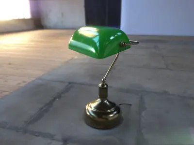 Bankers Desk Lamp Low-poly 3D model purchase