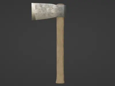 Metallic Axe Low-Poly PBR game ready Low-poly 3D model
