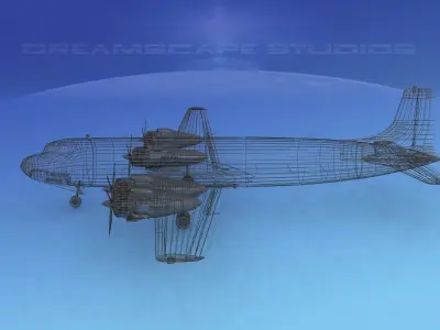 Douglas DC-7C Bluegrass Airlines 3D model