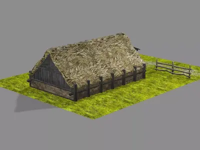 Medieval Viking House 04 Game Ready Low-poly 3D Model Low-poly 3D model purchase