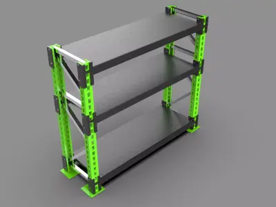 Industrial Metal Storage Rack Shelf Warehouse Heavy Duty Low-poly 3D model