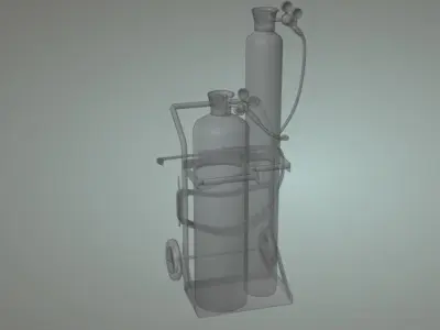 Cutting Torch Set Low-poly 3D model