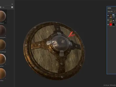 war shield Low-poly 3D model buy