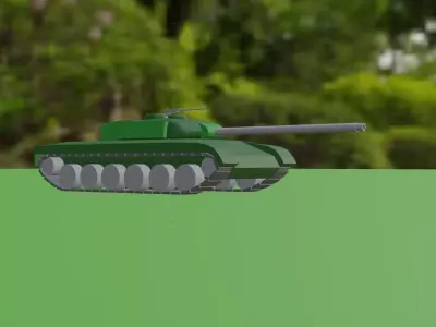 Medium Tank T-52 Low-poly 3D model