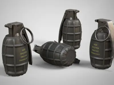 DM51 Hand Grenade AAA Game Ready Low-poly 3D model