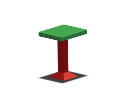 One stand removeable stool Low-poly 3D model