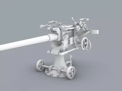 Skoda 7cm K10 Low-poly 3D model