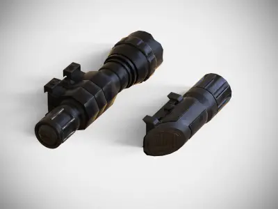 Rail Attachments Pack - Laser Sights - Flash Lights - Weapon Low-poly 3D model