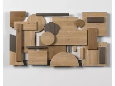 Wall shapes Decoration - Wood - 90x50 - Collection - Part 1 3D model