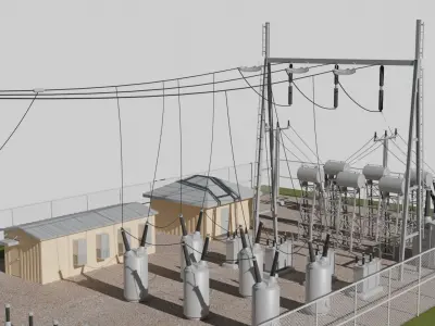 Substation Set 3 3D model