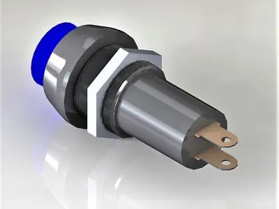 Signal bulb 10 blue  3D model