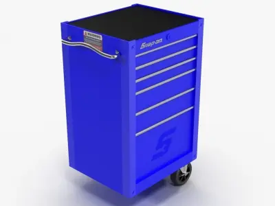 Tool Storage End Blue Low-poly 3D model