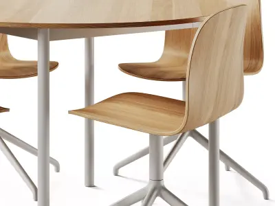 Muuto Base Table and Chair Visu Wide 3D model