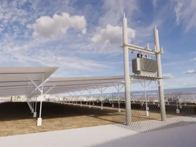 farm site solar Free 3D model