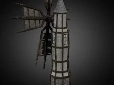 Windmill Game Ready Low-poly 3D model