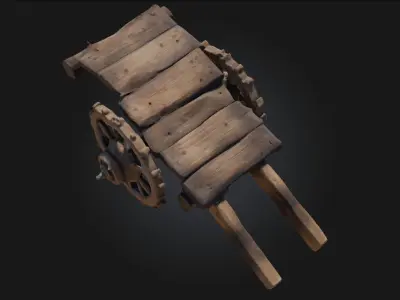 Wooden Cart  Versatile Classic for Rustic Scenes 3D model