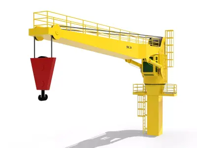 Ship Deck Crane 24T 3D model