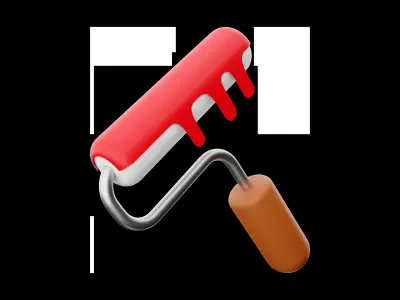 3d Paint roller 3D model