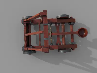 Medieval Catapult  Low-poly 3D model