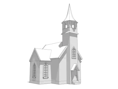 Simple Church Free low-poly 3D model