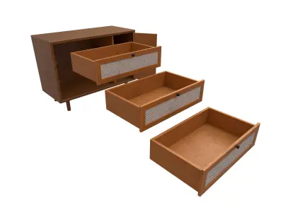 Vintage Drawer Low-poly 3D model