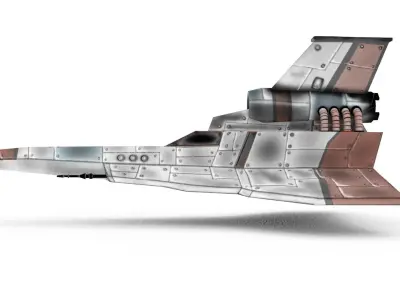 Starship Light Fighter Low-poly 3D model