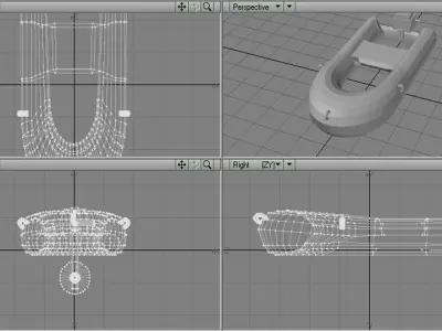 Inflatable motor boat - Type 1 3D model