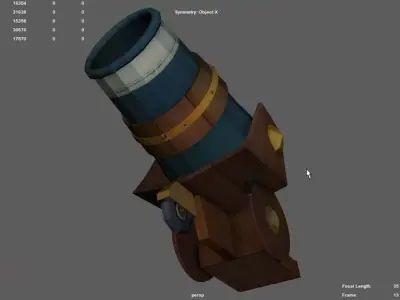 Cannon wooden 3D model purchase