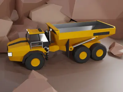 Articulated Hauler Heavy Vehicle Low-poly 3D model
