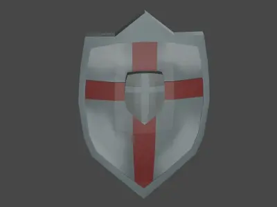 shield Low-poly 3D model 2