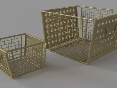 Perforated Metal Storage Large and Small 3D model