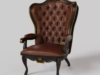 Vintage Leather Armchair 3D model