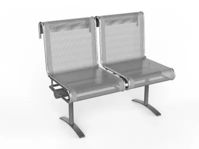 Waiting Room Chair 2 Seats 3D model