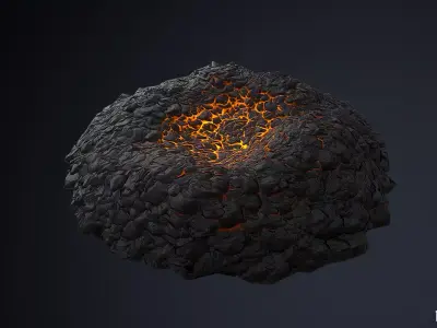 Blacksmith Coal Piles Low-poly 3D model