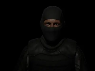 Tactical Male Soldier for Unreal Engine 4 FBX game ready low  Low-poly 3D model