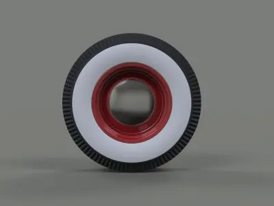 Wheel from retro car 3D model