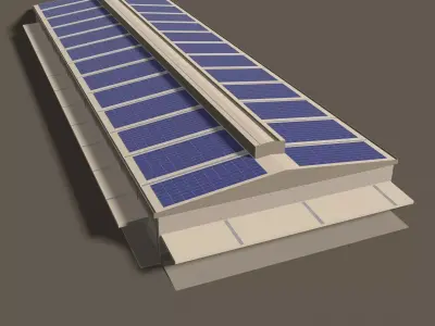Solar roof on factory 24e01 3D model