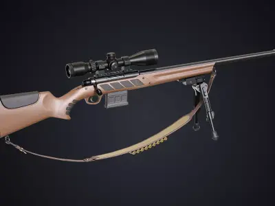 Hunting Rifle GameReady Low-poly 3D model