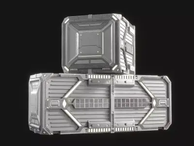Sci-fi Container v2 Low-poly 3D model