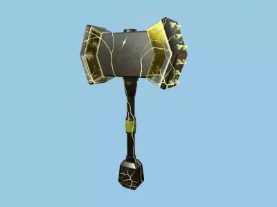 Medieval War Hammer 06 Thunder Elemental - Fantasy Weaponry Low-poly 3D model