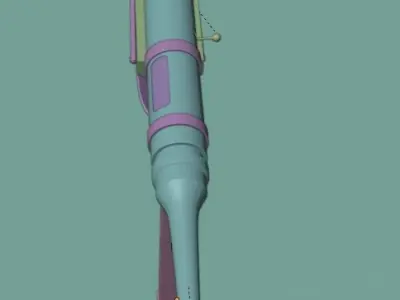 GUN - Model and Texture High poly 3d model Low-poly 3D model