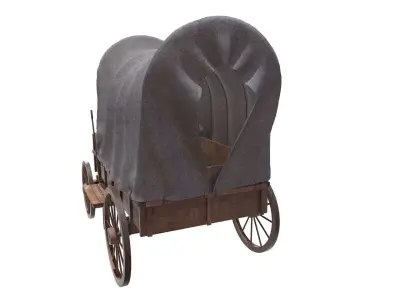 wagon wooden covered 3D model