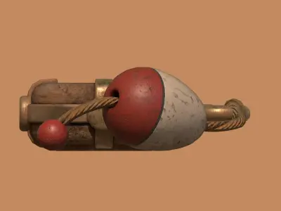 Stylized LP Cartoony Fishing Bobber Compass Low-poly 3D model