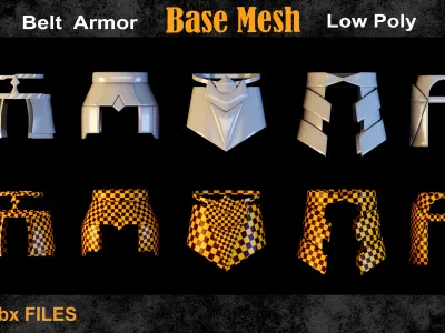 35 Belt Armor Base Mesh vol 15 Low-poly 3D model