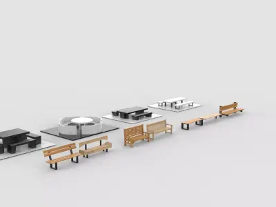 Park Bench set  3D model