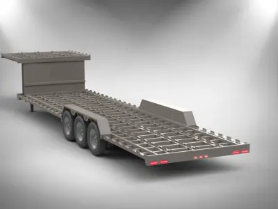 Trailer flatbed - flatbed Free 3D model
