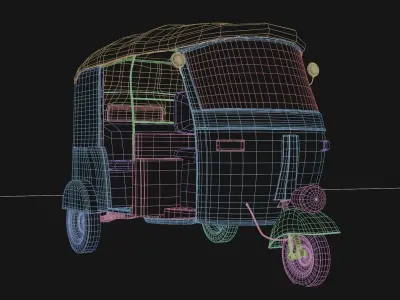 Auto Rickshaw Rigged 3D model